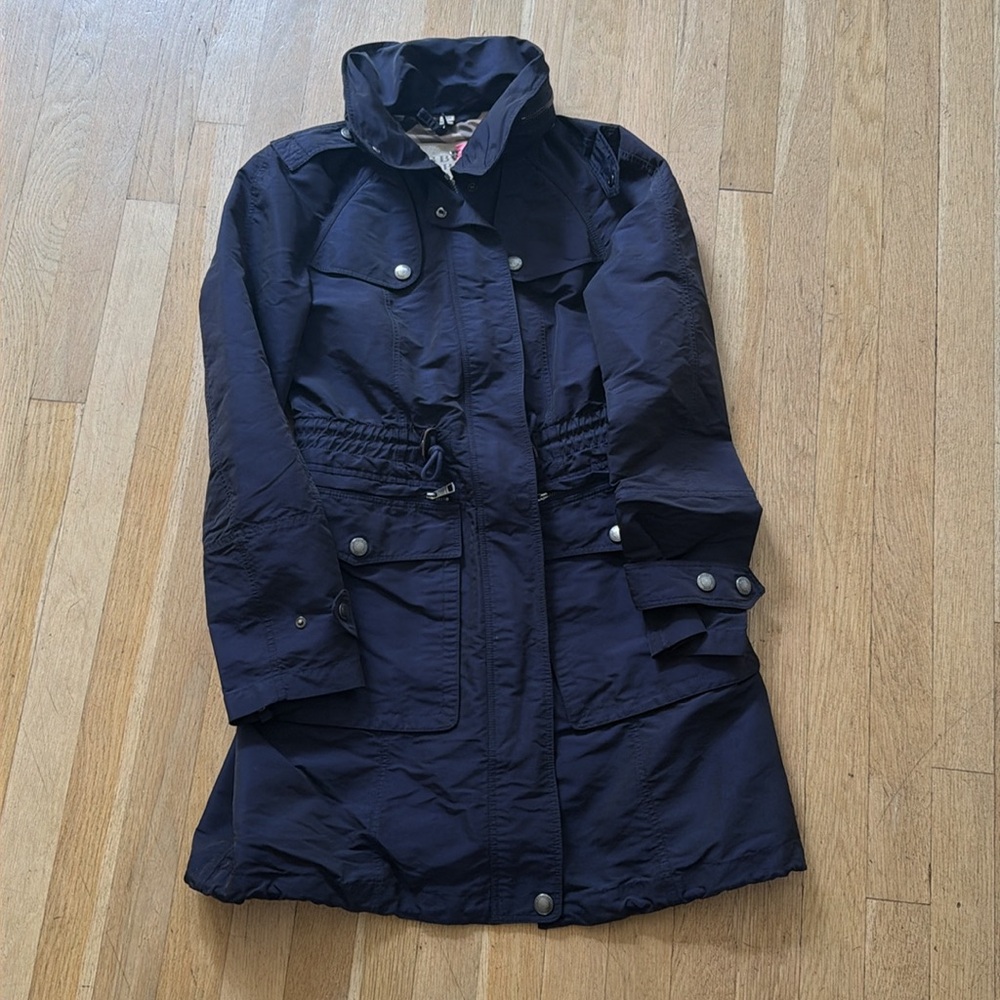 Authentic Navy Burberry Brit Rain Coat/ Jacket. Size 6